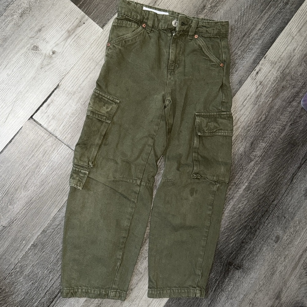 Zara Olive Green Cargo Pants - Picture 4 of 6